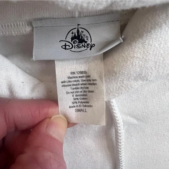 Disney Mickey Mouse Graphic Hoodie – Cream Pullover Sweatshirt - Picture 2 of 3